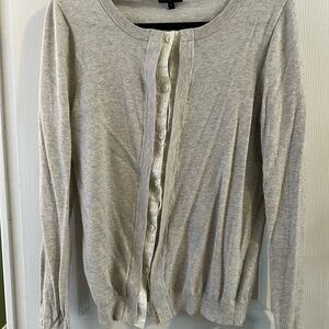 J. Crew Light Gray Knit Sequin Sweater